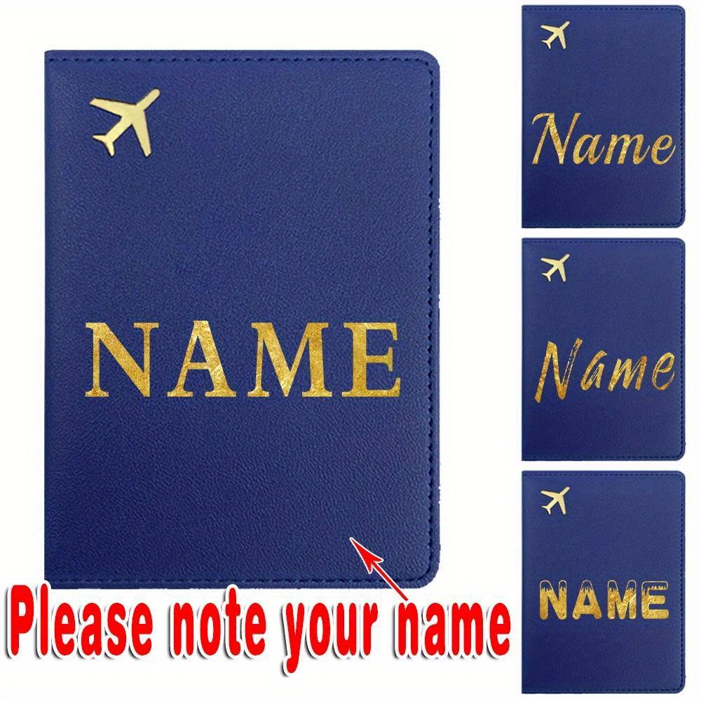 

Personalized Leather Passport Holder - Waterproof, Rfid Blocking With Custom Name & Letter Design, Slim Business Card Case Organizer, Passport Sleeve, Waterproof, Rfid Blocking, Travel Accessories