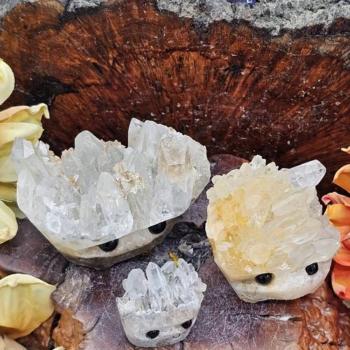 hand carved natural quartz crystal hedgehog versatile indoor outdoor decor graduation season more holiday gifts