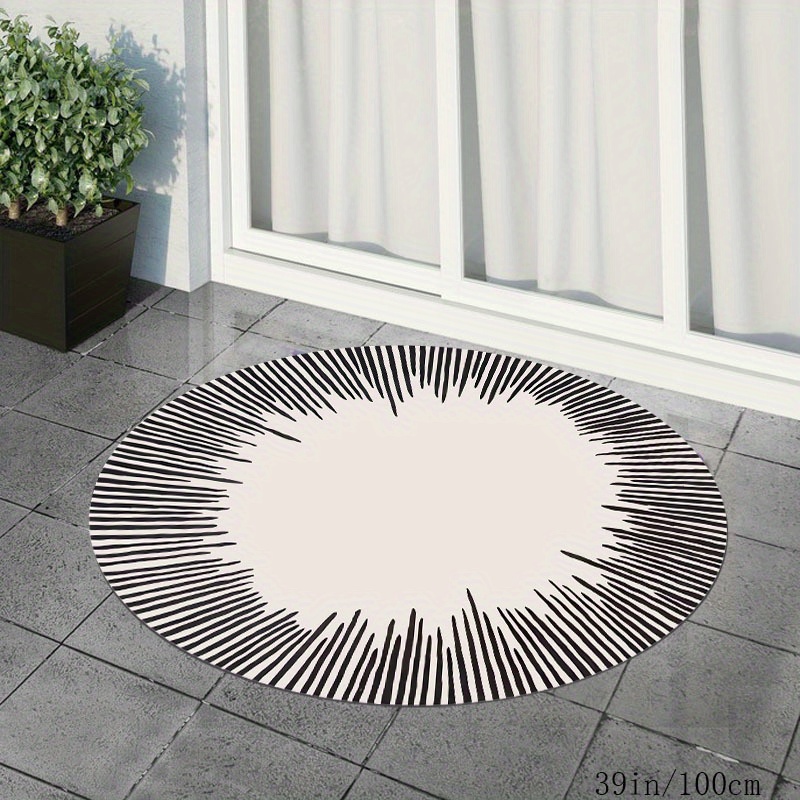 

Imitation Cashmere Round Modern Fashion Concise Pattern Carpet, Suitable For Use In Bar Cafe Bakery Bedroom Living Room Aisle And Other Scenes