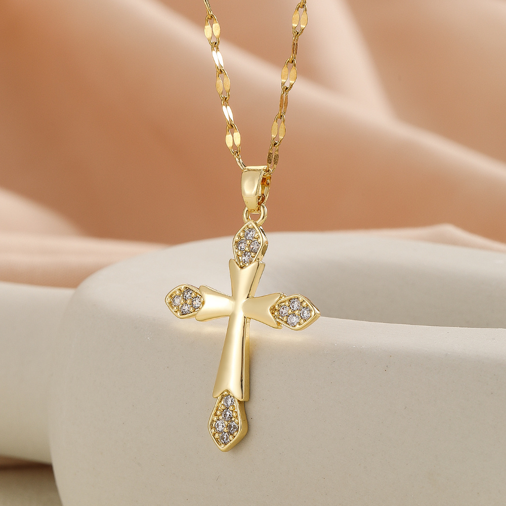 1pc Women' Cross Necklace Suitable For Holiday Gifts