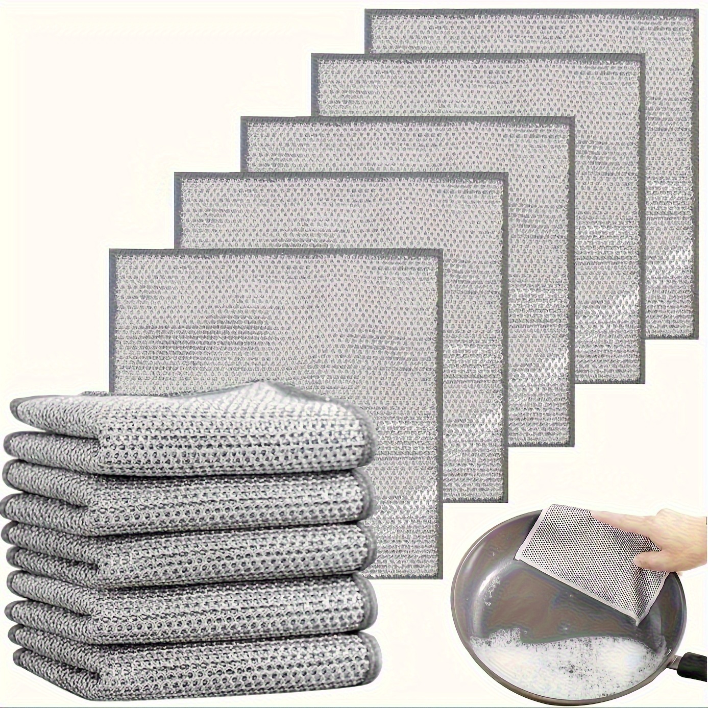 30pcs stainless steel scrubbers   metal wire dish cloths for kitchen cleaning   pots stoves ideal for stain removal details 0