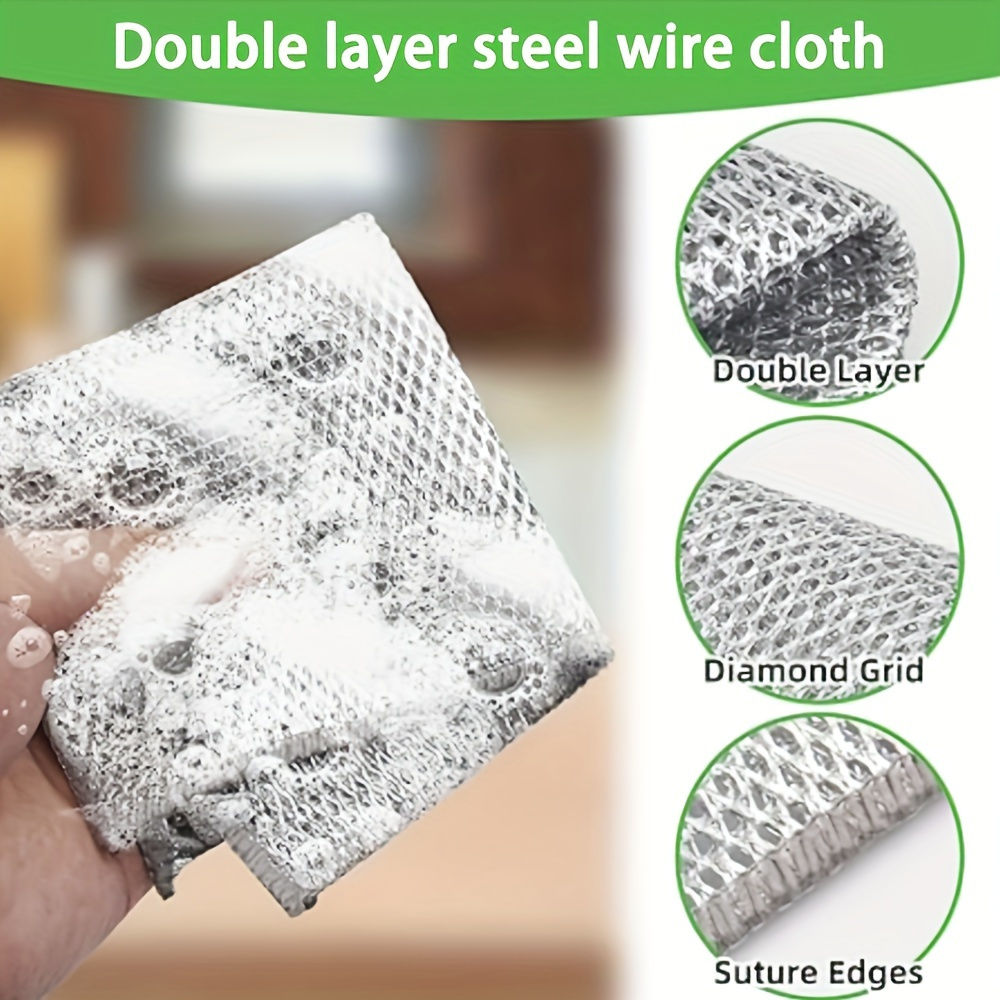 30pcs stainless steel scrubbers   metal wire dish cloths for kitchen cleaning   pots stoves ideal for stain removal details 2