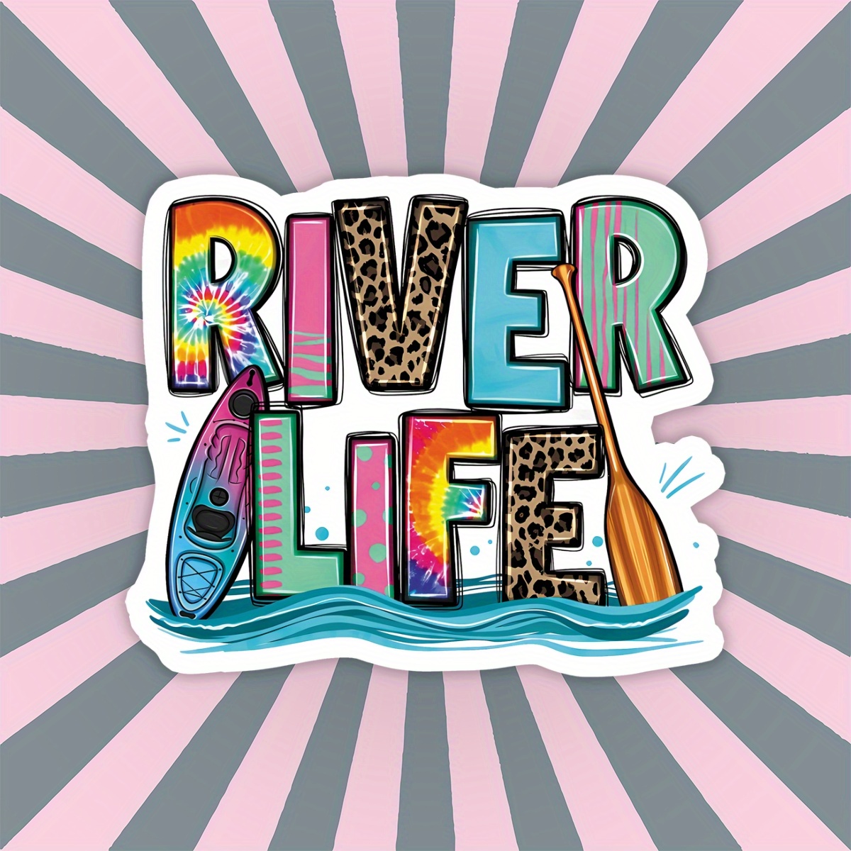 

river Life" Waterproof Outdoor Adventure Sticker - Perfect Gift For Kayaking Enthusiasts
