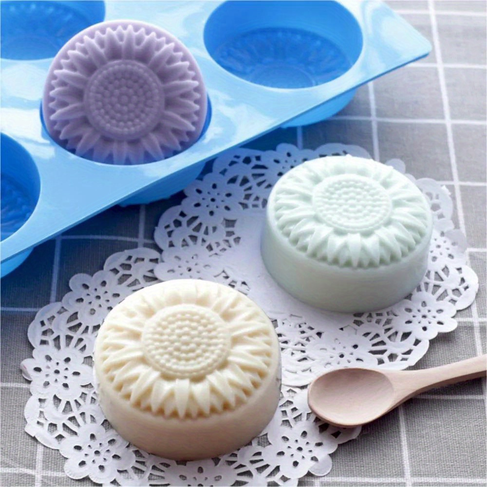 

Silicone Soap Molds - 6 Cavity Flower Shape, Diy Handmade Craft, Candle Fondant Pudding Candy Mold, Durable Baking Kitchen Accessories