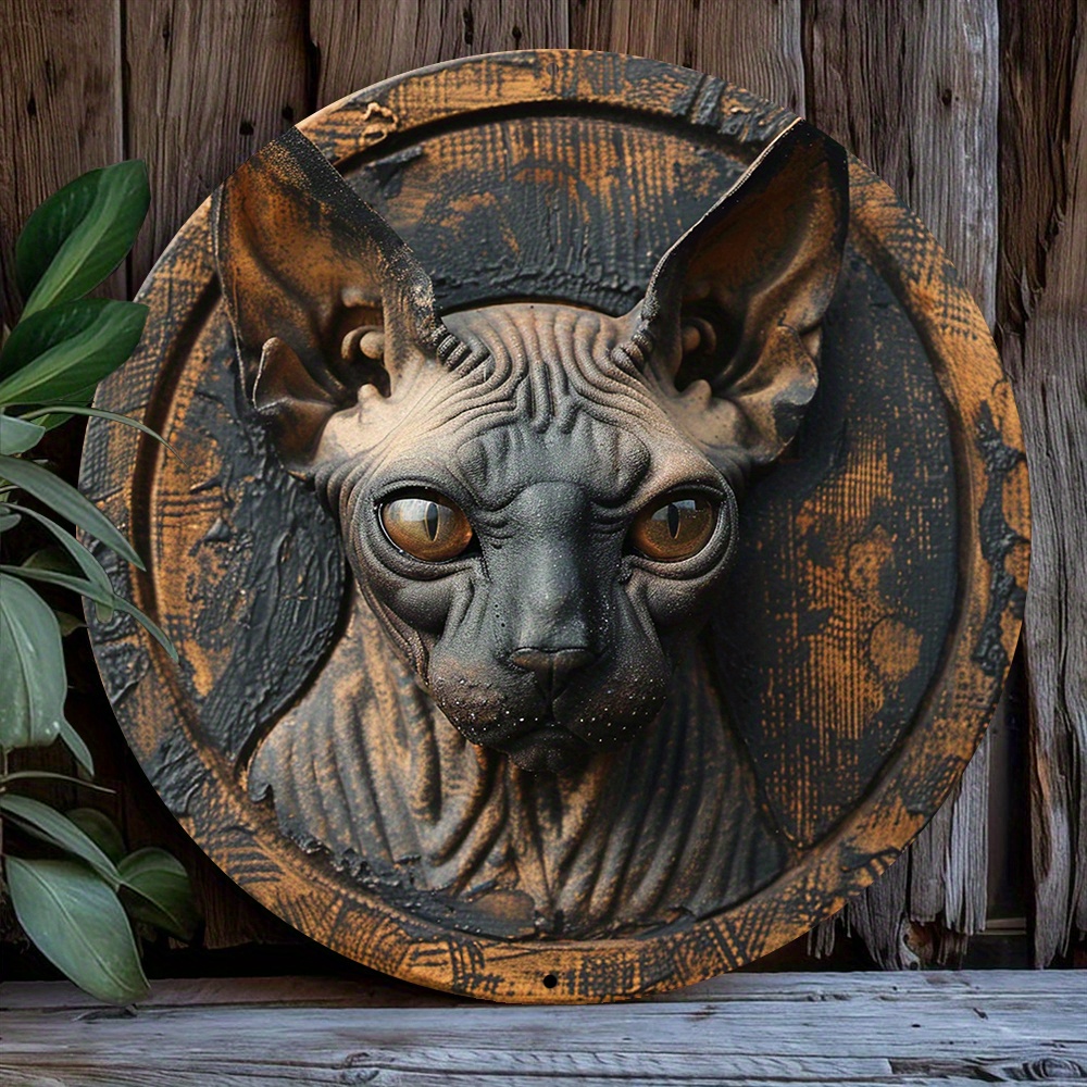 

Sphynx Cat 8x8" Aluminum Sign - Spring & Summer Outdoor Decor, Perfect For Father's Day Vacation