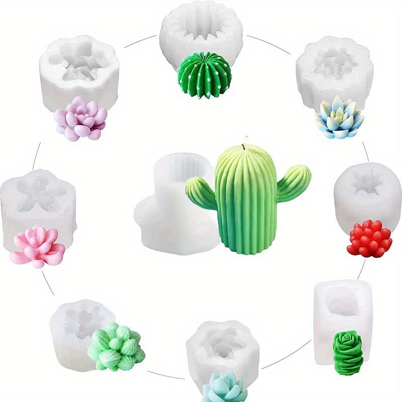 

3d Succulent Silicone Mold For Candles, Diy Aromatherapy Gypsum & Handmade Soaps - Creative Potted Plant Crafting Tool