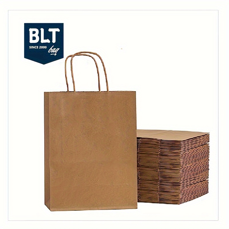 

250pcs Blt Brown Paper Bags With Handles Bulk 13×10×5 Inch Gift Bags Bulk, Brown Kraft Paper Bags, Shopping Bags, Sos Bags, Paper Bags