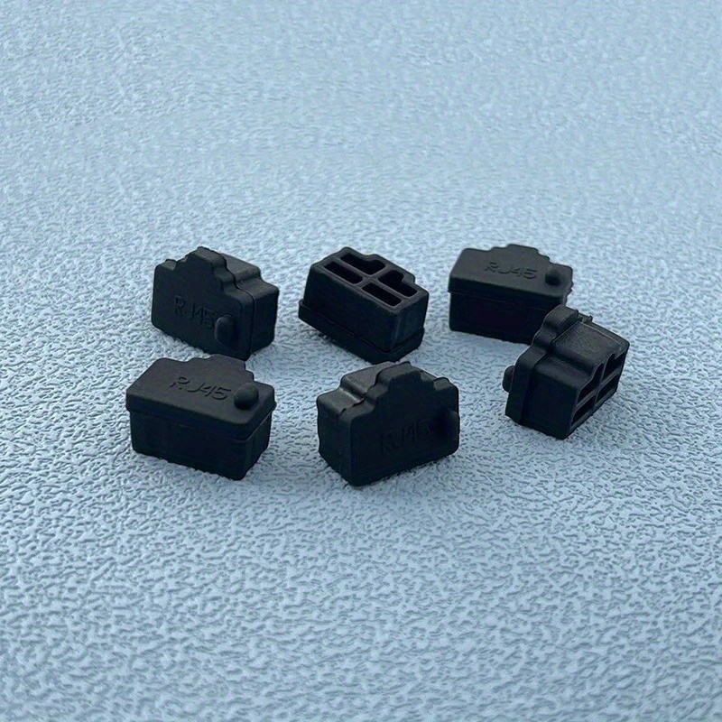 Image of 20pcs (20pcs) Rj45 Ethernet Port Protector Caps - Dust Plug Compatible For Network, Router, , Pc, Modem - Rj45 Male/female Jack Cover, Install/remove, & Oxidation (cost-effective)