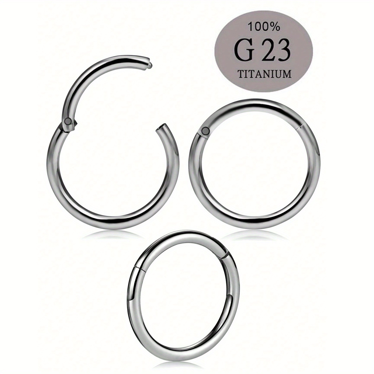 

Elegant Titanium Steel Hinged Nose Ring - 5-12mm Diameter For Cartilage, Tragus, Daith & More - Perfect Gift For Women