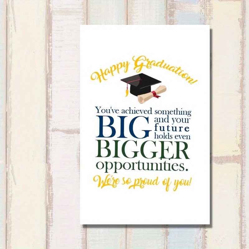 Biglietto di di laurea con design a per qualsiasi  destinatario, tema del cappello di laurea celebrativo, messaggio per  figlio, figlia