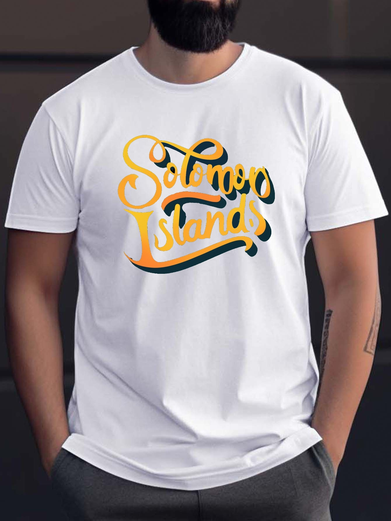 calligraphy font print men's fashion comfy breathable t Temu Bahrain