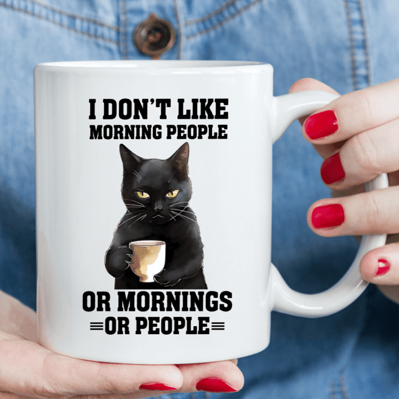 

1pc, 3a Grade, Like Or Or People, Funny Black Cat Coffee Mug, Personalized Ceramic Mug, Novelty Coffee Mug, Beverage, Couple Style Cute Coffee Mug, 11 Oz Ceramic Mug, Party Gift, Christmas Gift, Birth