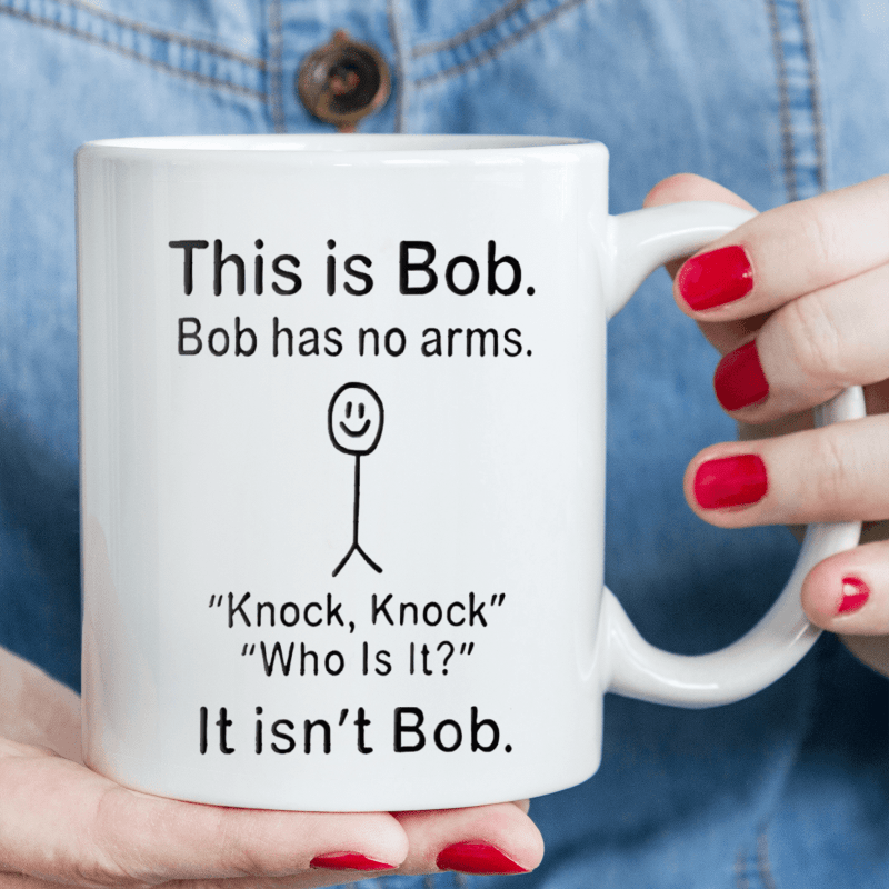 

1 Piece, 3a Grade, This Is Bob Bob Has No Arms Mug, 11 Oz Ceramic Water Cup, Gift Coffee Cup, Decorative Cup, Ideal Birthday And Holiday Gift, Very Suitable For Office/family Life/party Gift