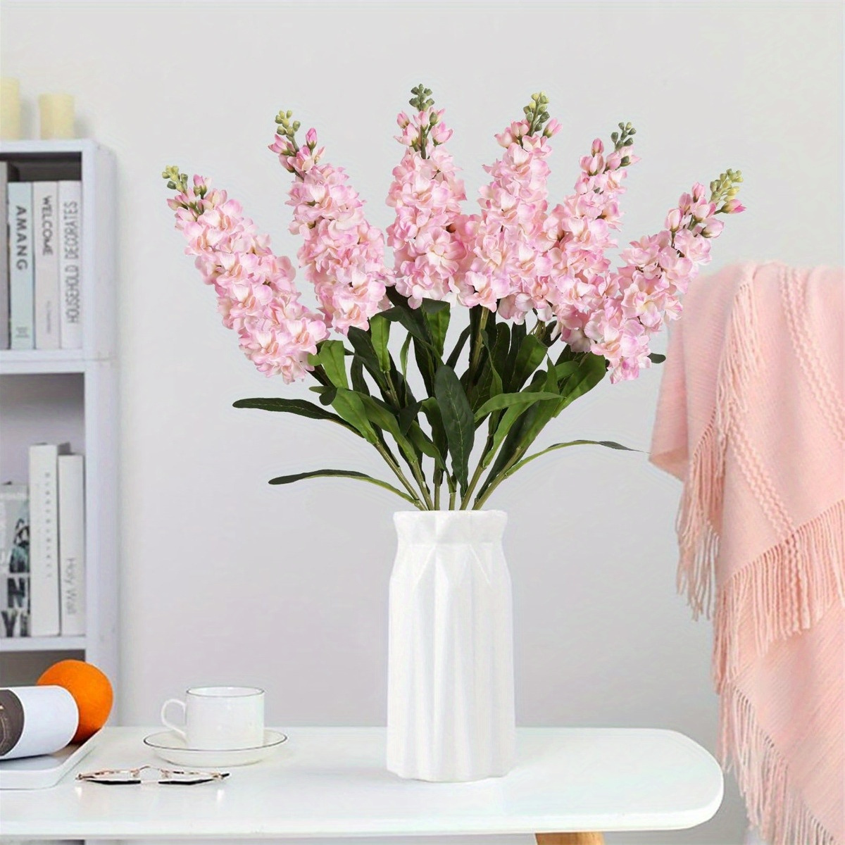 

6pcs Silk Snapdragon Artificial Flowers, Antirrhinum Fake Flowers 31.50'' Long Stem Faux Flowers Floral Arrangement Flowers For Tall Vase Home Decor Wedding Table Centerpieces