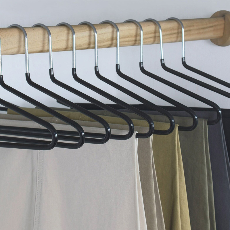 

10pcs Non-slip Coated Pants Hangers, Space Saving Closet Organizer For Home And Retail Display