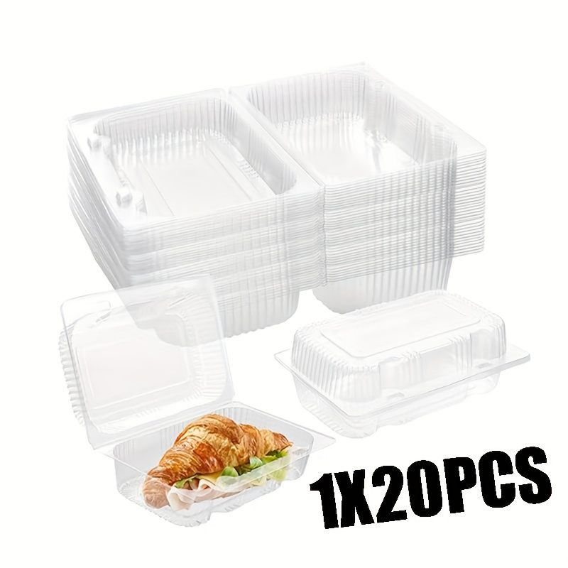 

20 Pack Clear Plastic Pastry Containers – Disposable Bakery Take Out Boxes With Hinged Lids For , Croissants, Desserts – Recyclable Pet Material