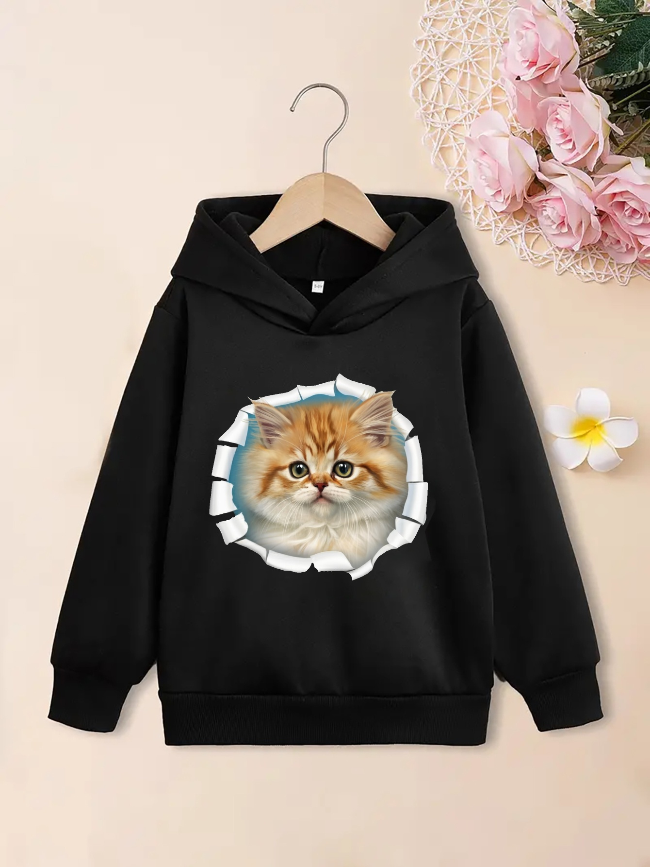 mädchen süße ingwer katze tabby katze kapuzenpullover roter - Temu Austria, image size:800x1066