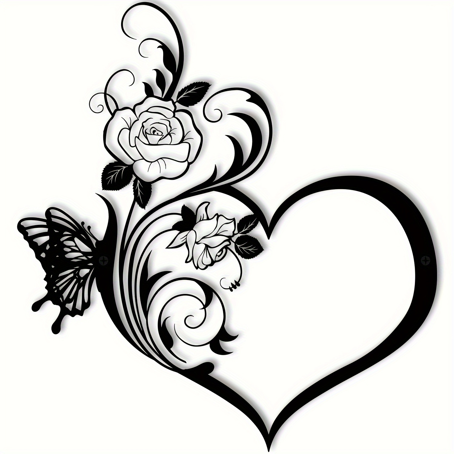 metal heart drawing clipart