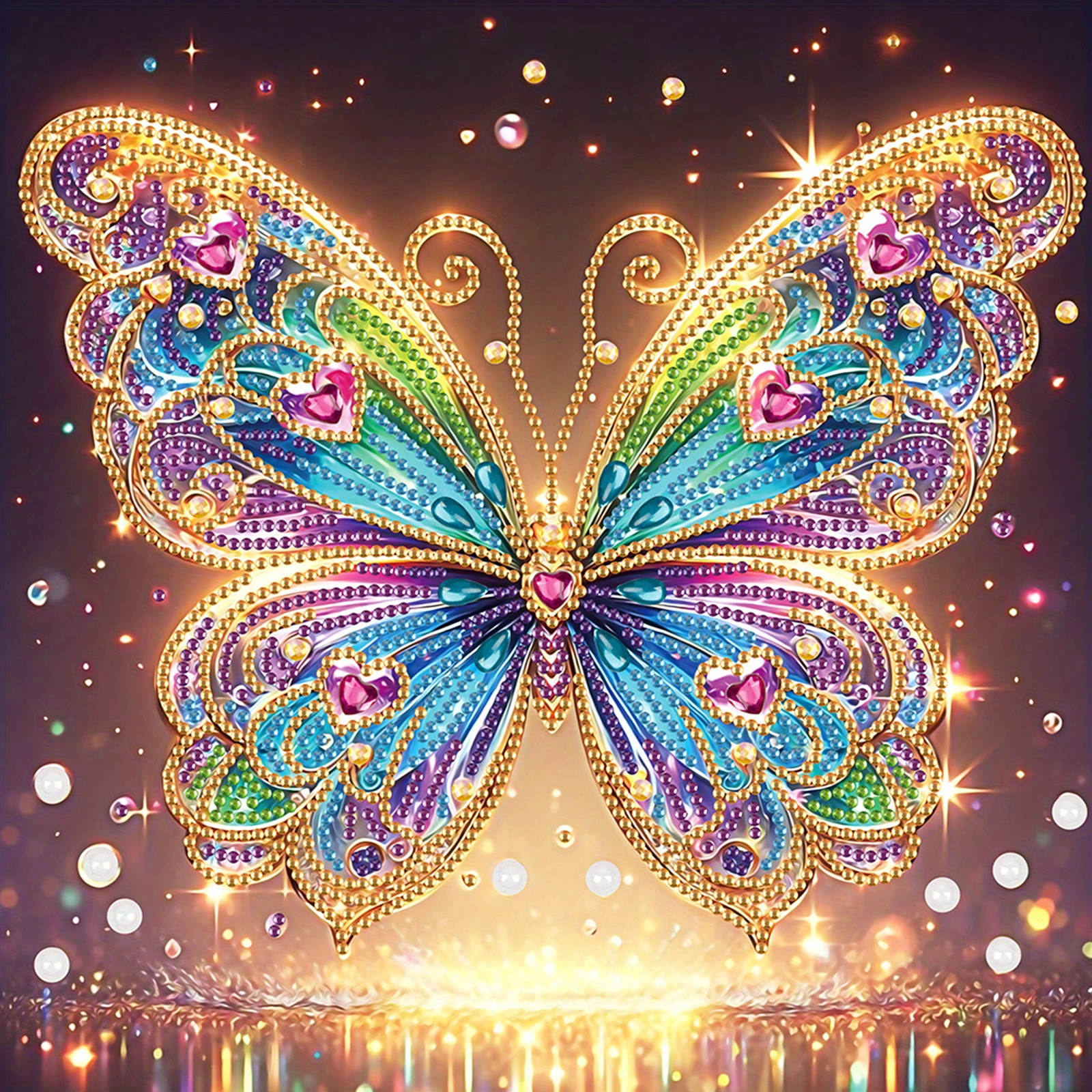 

5d Luminous Butterfly Diamond Painting Kit With Special-shaped Irregular Diamonds, Diy Crystal Art Canvas, Insect Themed Gem Crafts For Home Wall Decor