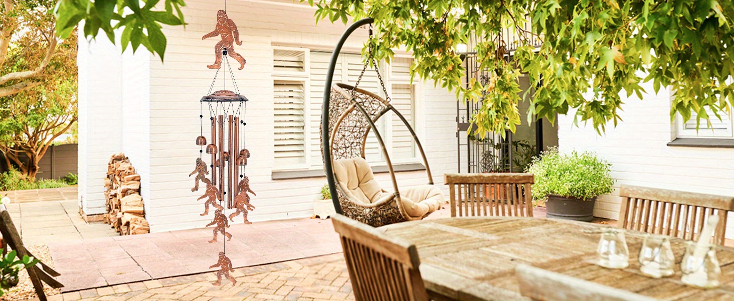 大脚风铃户外铜大脚风铃户外 - 神秘的雪人花园装饰，手工金属风铃，适合露台，独特的礼物，适合神秘生物爱好者和万圣节 商品详情 2