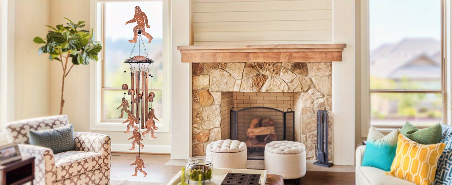 大脚风铃户外铜大脚风铃户外 - 神秘的雪人花园装饰，手工金属风铃，适合露台，独特的礼物，适合神秘生物爱好者和万圣节 商品详情 3