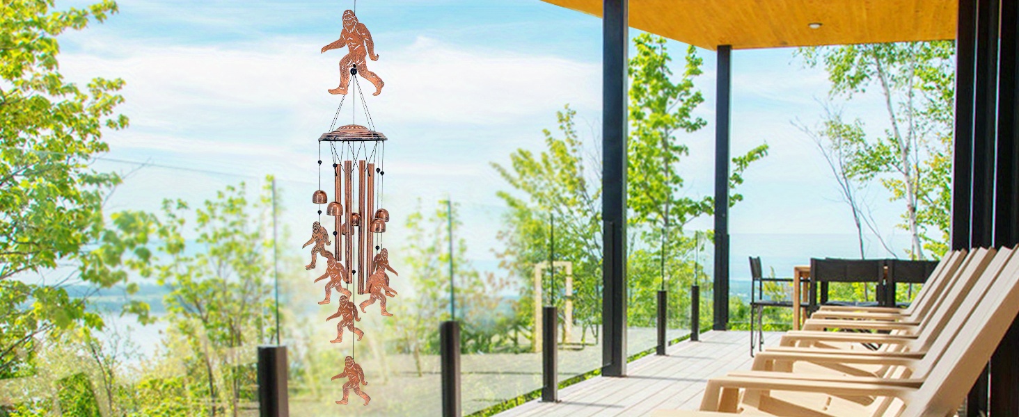 大脚风铃户外铜大脚风铃户外 - 神秘的雪人花园装饰，手工金属风铃，适合露台，独特的礼物，适合神秘生物爱好者和万圣节 商品详情 4