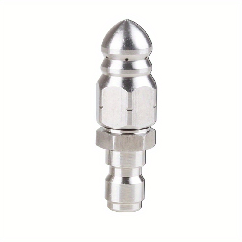 High-pressure 304 Stainless Steel Water Nozzle - 1/4" Quick Insert, Pagoda Front & 6-drain Unclog Back, Durable Mouse For Efficient Drain Cleaning
