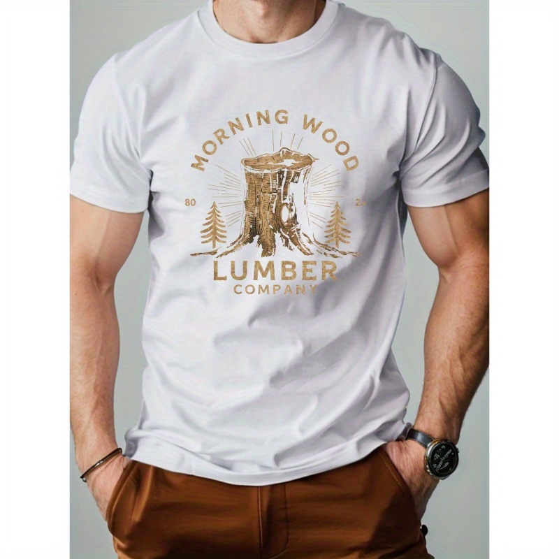 

Tree Stump Morning Wood Pure Cotton Men's Tshirt Comfort Fit