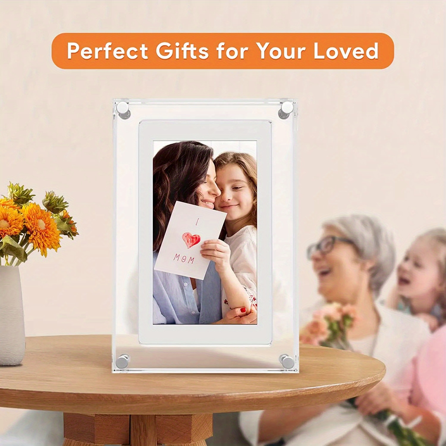 5   inch acrylic digital photo frame stunning hd display 2gb memory usb powered   home decor valentines day gift   and store details 1