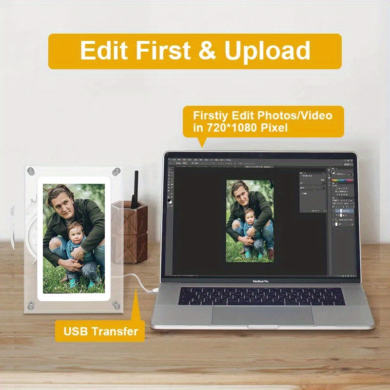 5   inch acrylic digital photo frame stunning hd display 2gb memory usb powered   home decor valentines day gift   and store details 2