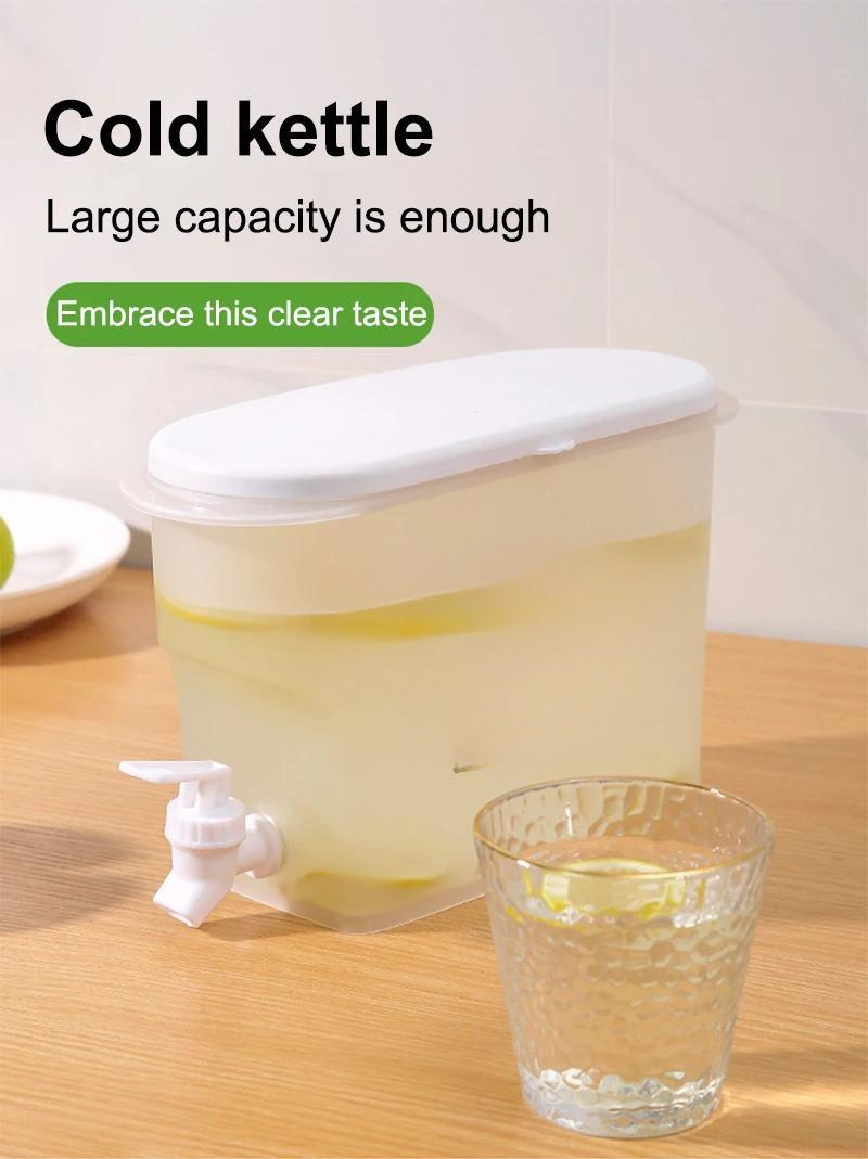 Distributeur D'eau Avec Robinet Pour Frigo - 3 à 7,5 Litres, Plastique Transparent Bleu, Poignée - 13