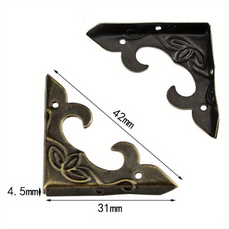 

10pcs Decorative Metal Corner Protectors - Latex Free, Scrapbook Album & Wooden Box Embellishments, Furniture Hardware Edge Guards