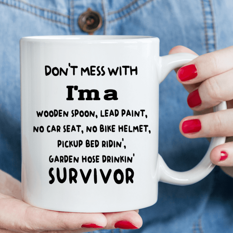 

1 Piece, 3a Grade, Funny Survivor Mug, 11 Oz Ceramic Tea Cup, Gift Mug, Decorative Mug, Ideal Birthday And Holiday Gift, Perfect For Office/family Life/party Gift/wedding Gift