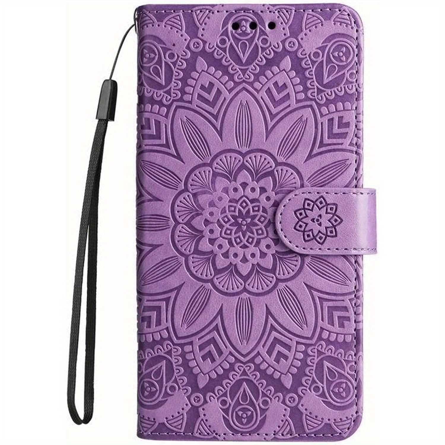 

For Iphone 15/15plus/15pro/15pro Max, Premium Leather Flip Wallet Case, Flower Embossed Shockproof Cover Case, With Card Slots Holder Kickstand Hand Strap