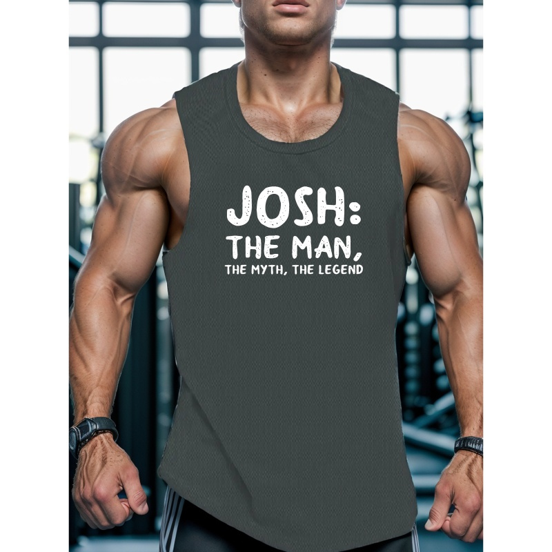 

Josh Is The Legend Print Men's Tank Top, Casual Sleeveless Athletic Tank Top, Breathable Comfy Tops