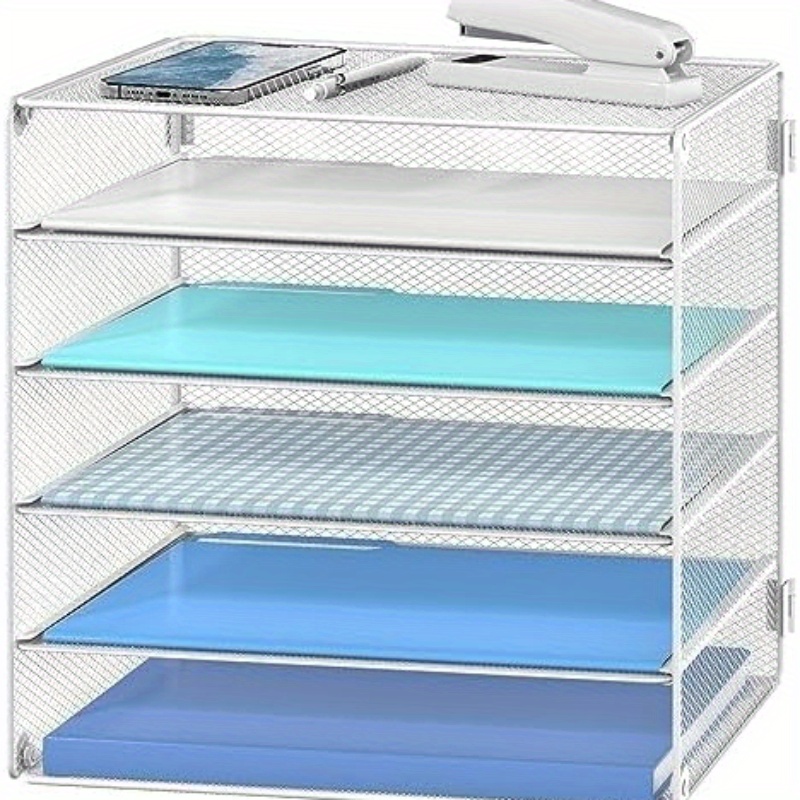 TEMU Jmhud Office Desk Paper Organizer, 5 Layer Office Desk Organizer Tray, Paper Organizer Storage, Home Office School Paper Tray Organizer