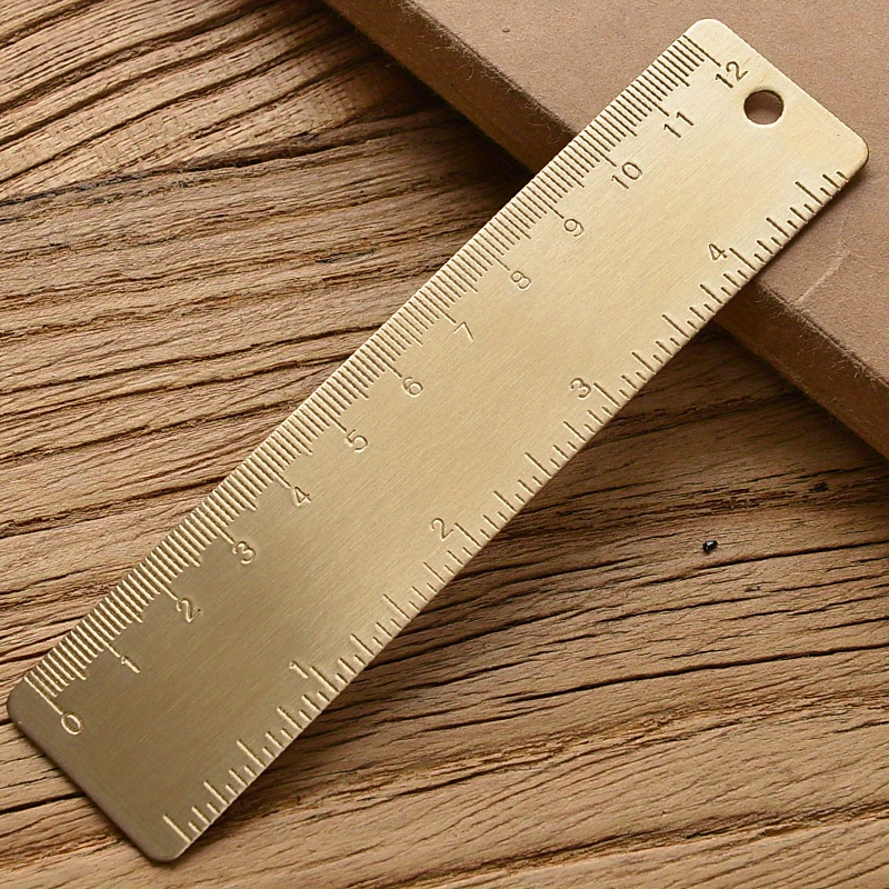 

Vintage Brass Ruler: Precision Straightedge For Students - Durable Copper, Creatively Designed, Perfect For Art & School Supplies