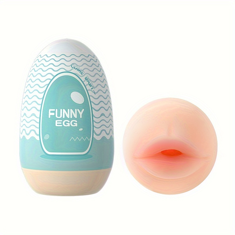 portable mini egg cup for men realistic stimulation soft tpe massager waterproof latex free adult toy blue mouth 9