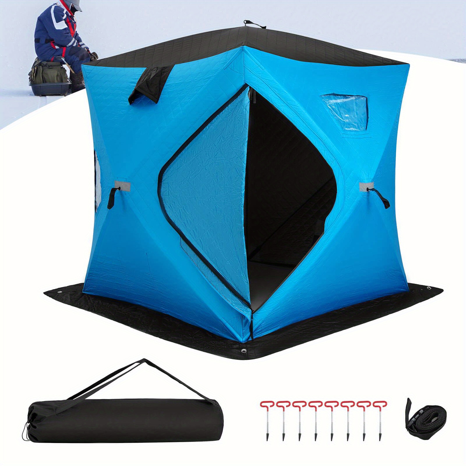 

Lifezeal Insulated Pop-up Ice Fishing Tent Portable 2 Person Ice Shanty With Air Vents