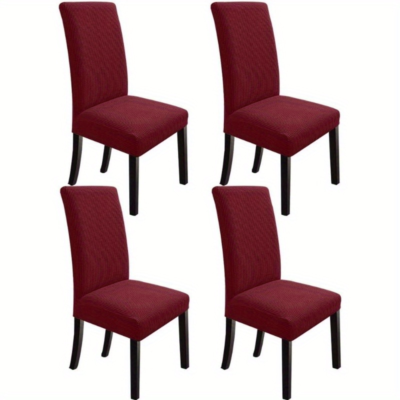 

4pcs Dining Chair Cover Set For Dining Room, Stretchy Super Fit Parsons Kitchen Chair Covers, Red