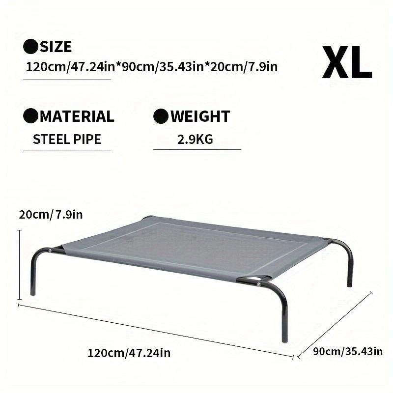 Elevated Pet Bed With Metal Frame Durable, Easy Assembly, Nonslip