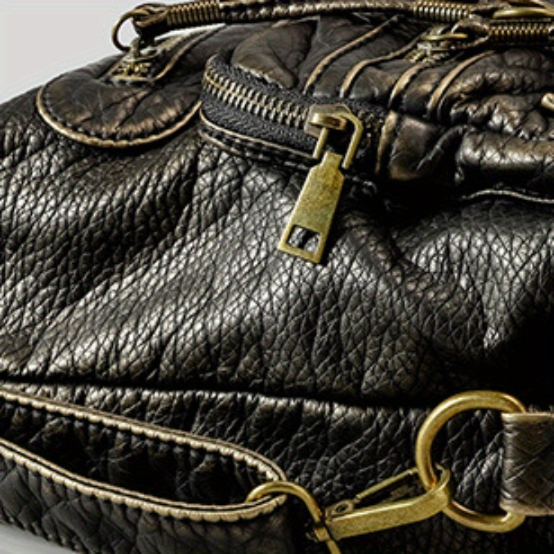 vintage rivet tote bag women large capacity shoulder - Temu