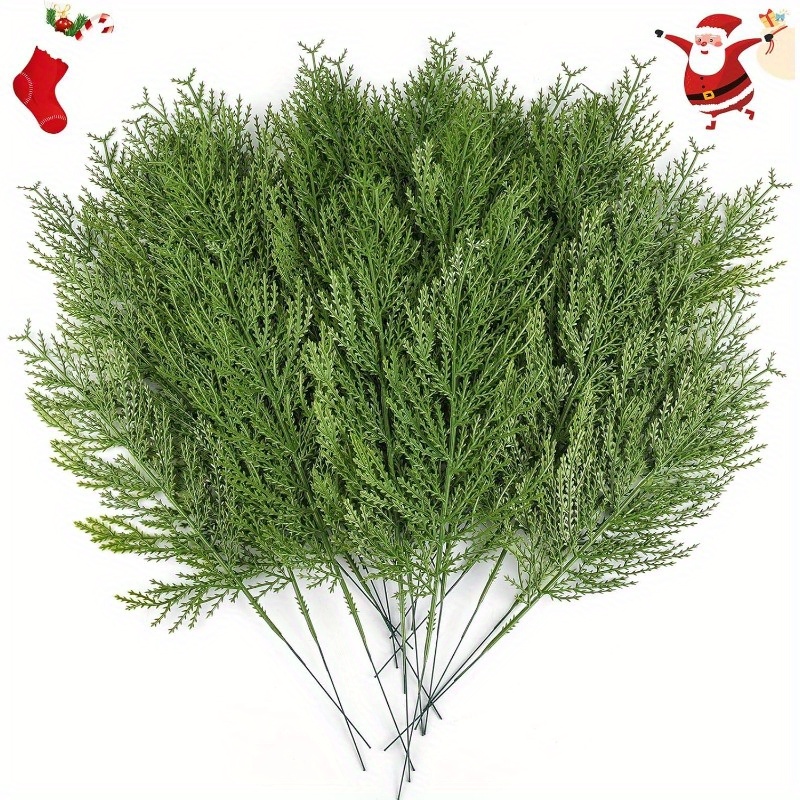 

10pcs Lifelike Artificial Pine Branches - 13.7" Faux Greenery For Diy Crafts, Vase Fillers & Home Decor | Perfect For , Christmas, Thanksgiving & Wedding Parties