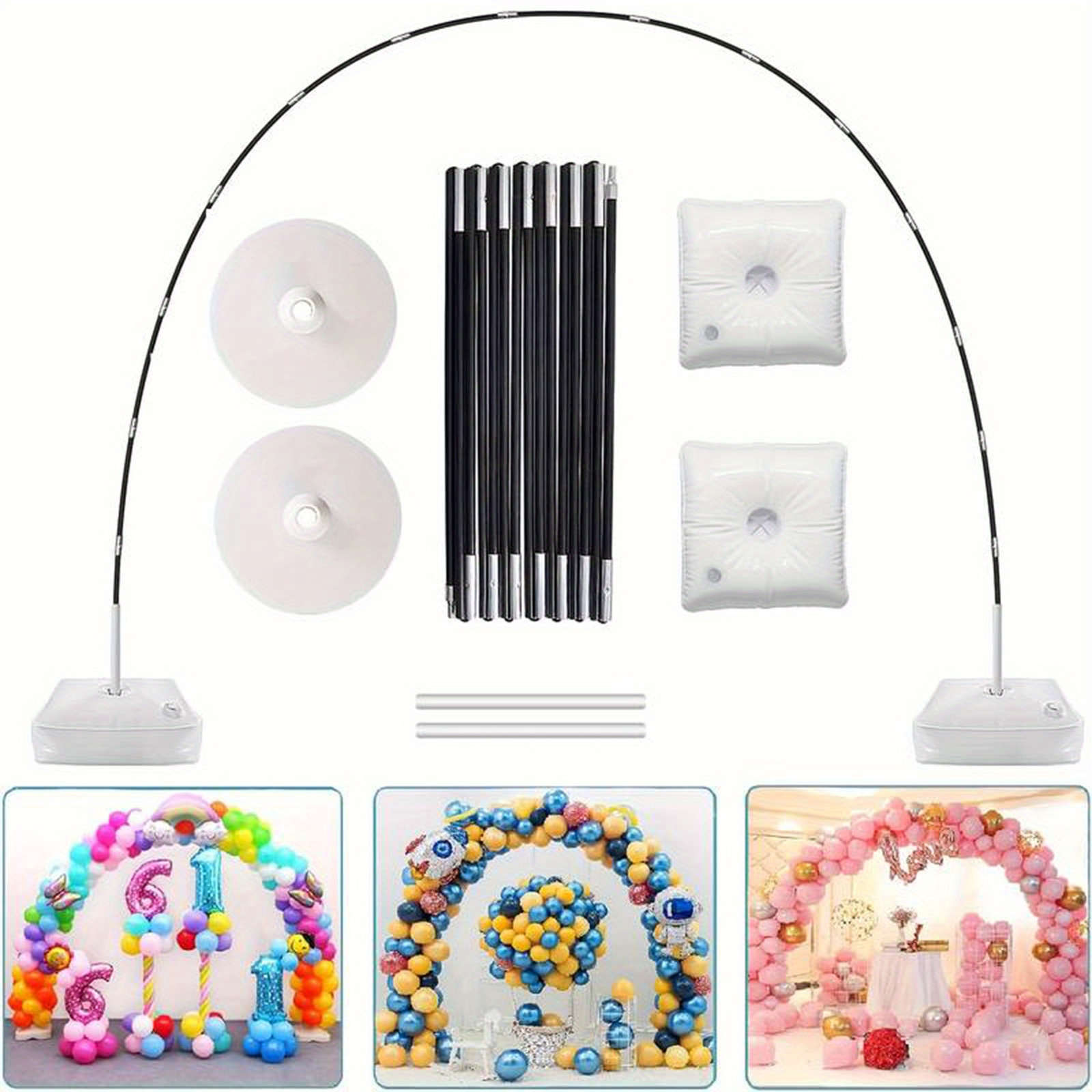 

Adjustable Balloon Arch Stand Kit - Perfect For Parties, Weddings & Birthdays - Versatile Indoor/outdoor Decor Balloon Arch Kit Balloon Stand Kit