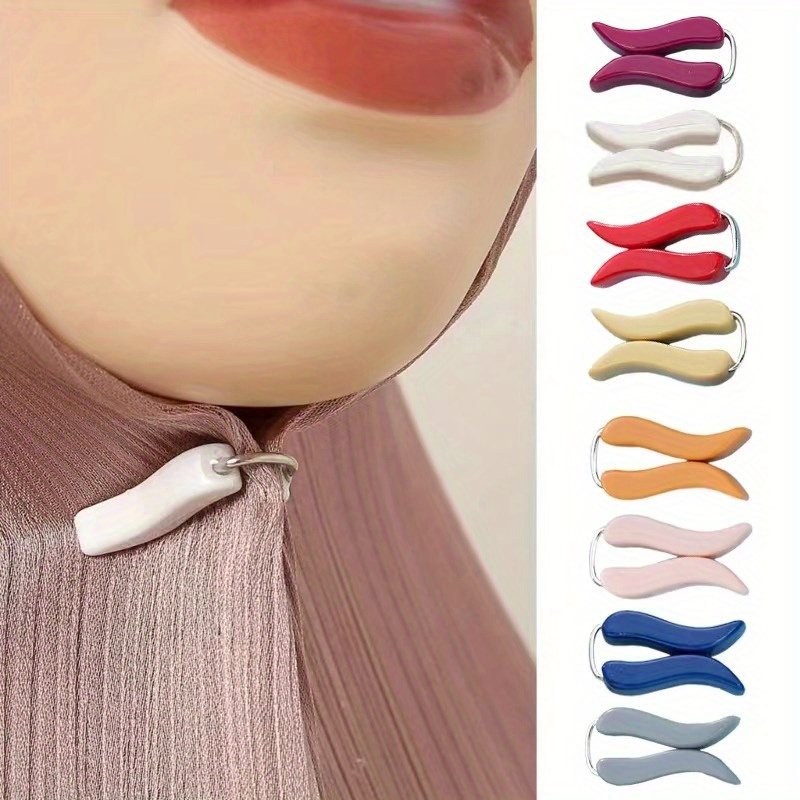 

12pcs Stylish Hijab Safety Pins - Plastic Scarf Clips For & Chic Wraps, Casual Attire, Casual , Middle