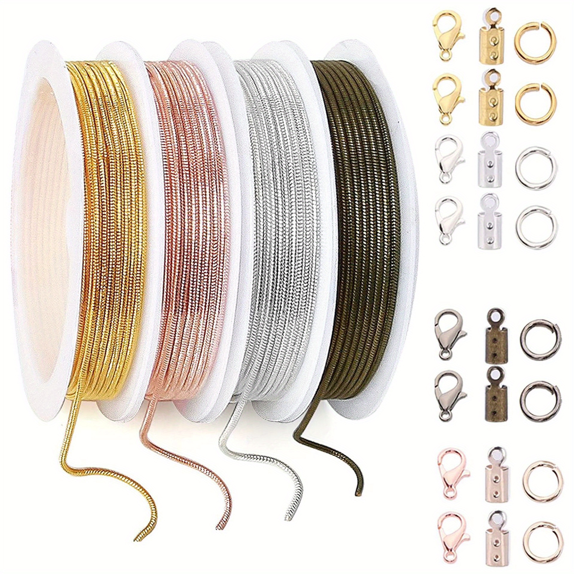 

4 Color/set 12mm Thick Plated Snake Bone Chain 39ft (12 Meters) With Lobster Clasp & Open Ring Clip Versatile Jewelry Combinations For Unforgettable Gift