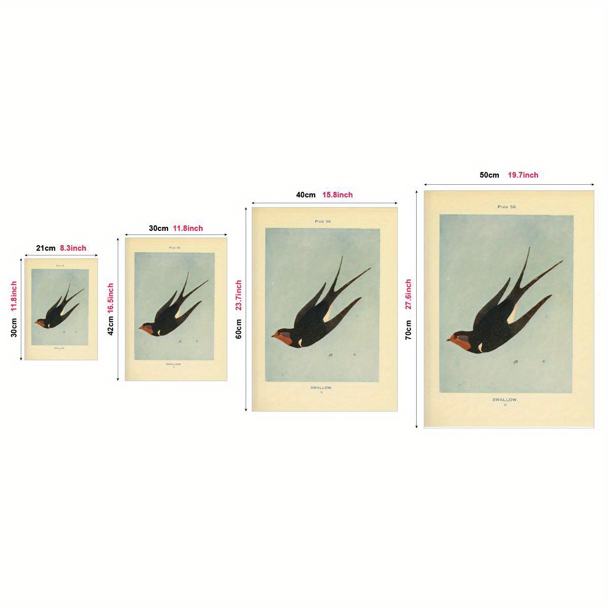 USA Vintage swallow canvas art キャンバスアート vintage swallow art deco poster modern retro bird canvas - Temu