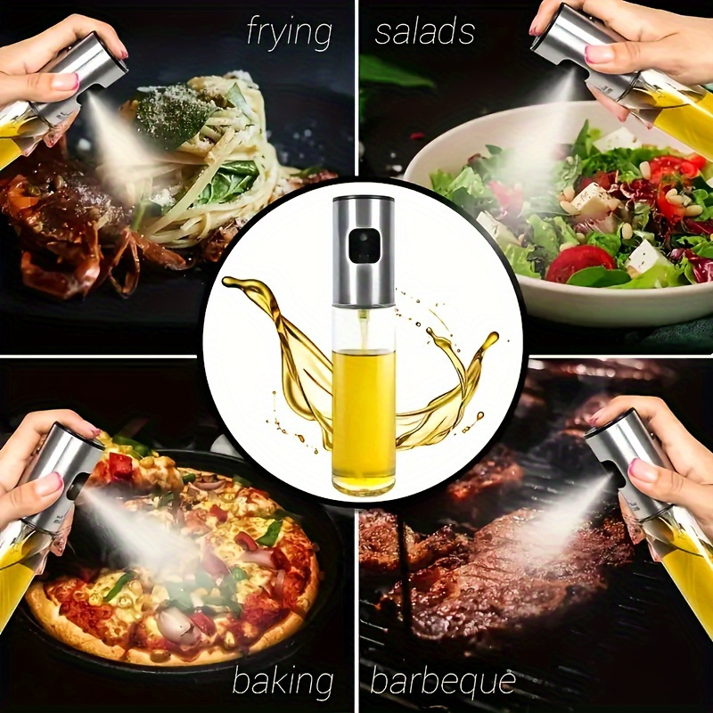 stainless steel glass oil sprayer for cooking press type olive oil   contact safe bbq spray bottle for grilling kitchen use salad dressing dispenser details 8