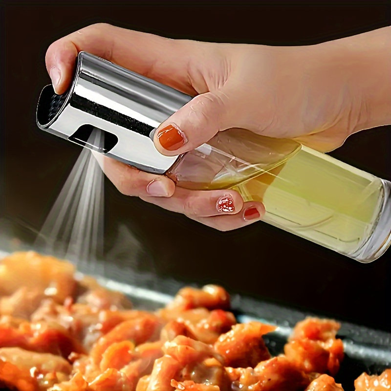 stainless steel glass oil sprayer for cooking press type olive oil   contact safe bbq spray bottle for grilling kitchen use salad dressing dispenser details 0