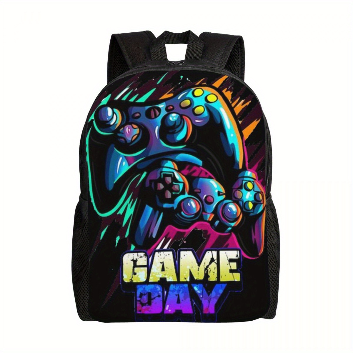 

Creative Game Controller Print Backpack, Casual Versatile Multi Functional Travel Backpack Schoolbag, Suitable For Boys Girls Teens Students
